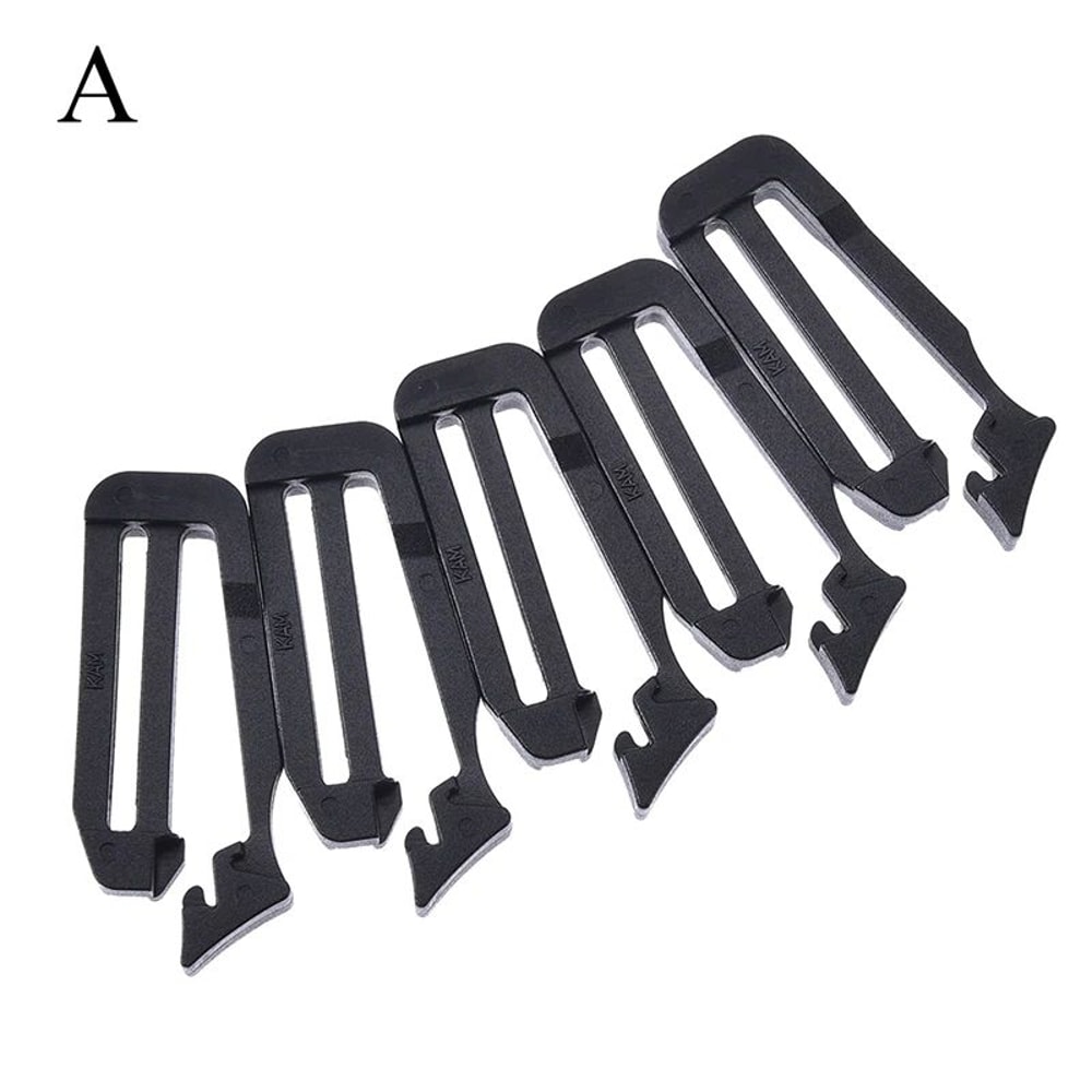 MOLLE Webbing Buckle Strap Keepers 5Pack Webbing End Clip Belt End Clip For Secure Backpack Strap 5