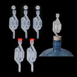 5-pack one-way fermentation airlocks for homebrew & wine making (water seal brewing airlock valve set)
