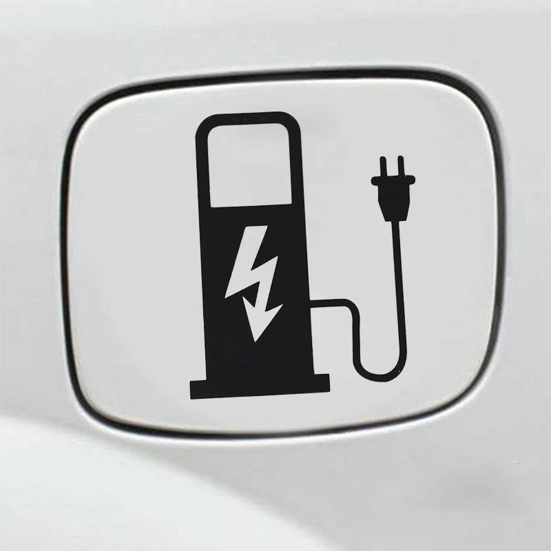 EV Battery Charger Funny Electric Vehicle Sticker Reflective EV Decal For Car Truck Charging Port 0