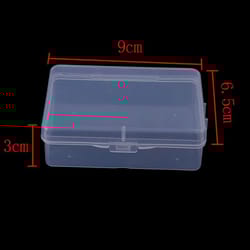 transparent storage box mini clear plastic organizer case (3.54x2.56x1.18 in) for crafts, jewelry & small items