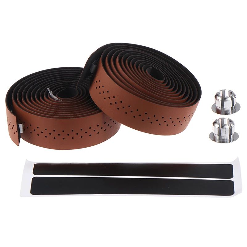 Perforated PU Leather Road Bike Handlebar Tape AntiSlip Breathable ShockAbsorbing Wrap 6