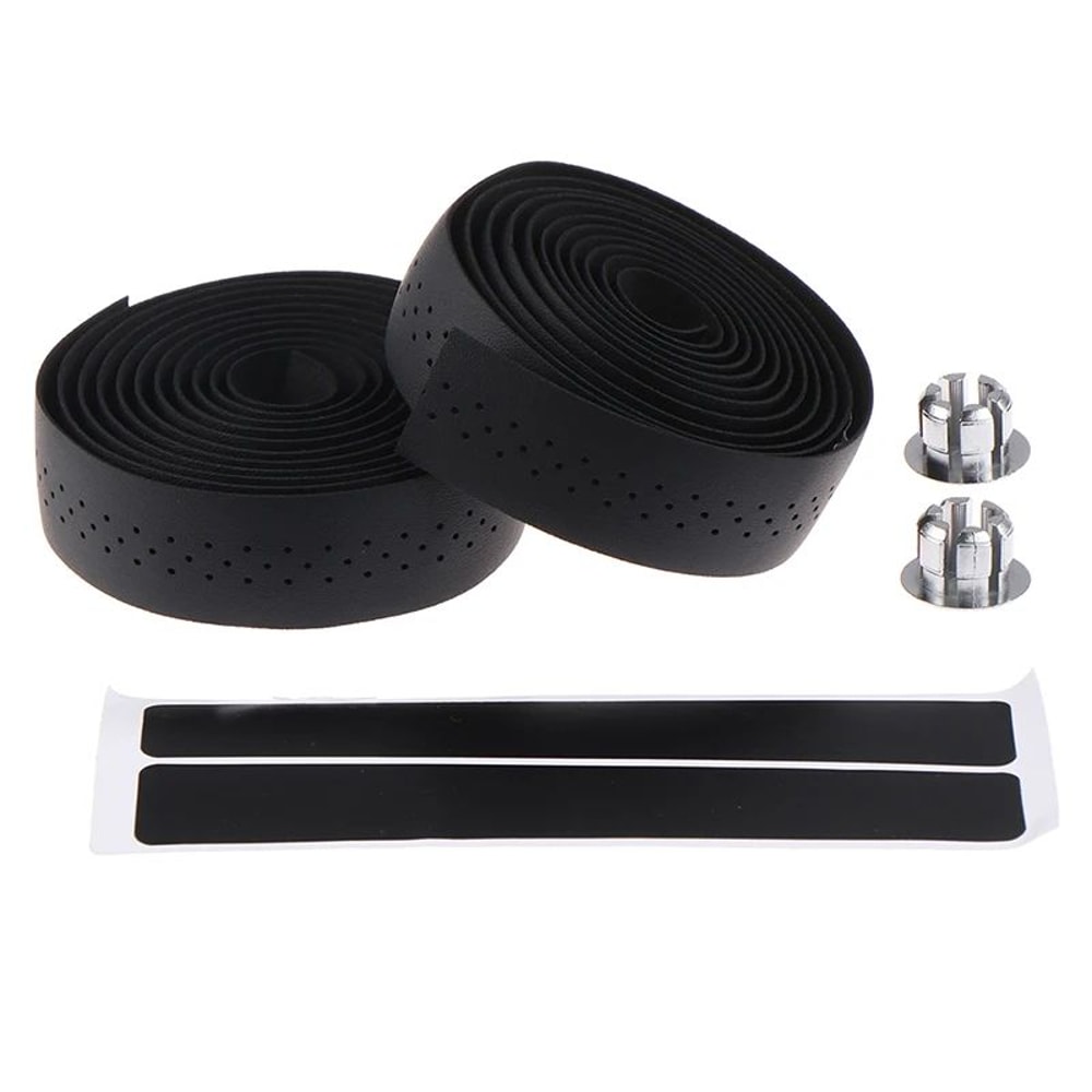 Perforated PU Leather Road Bike Handlebar Tape AntiSlip Breathable ShockAbsorbing Wrap 8