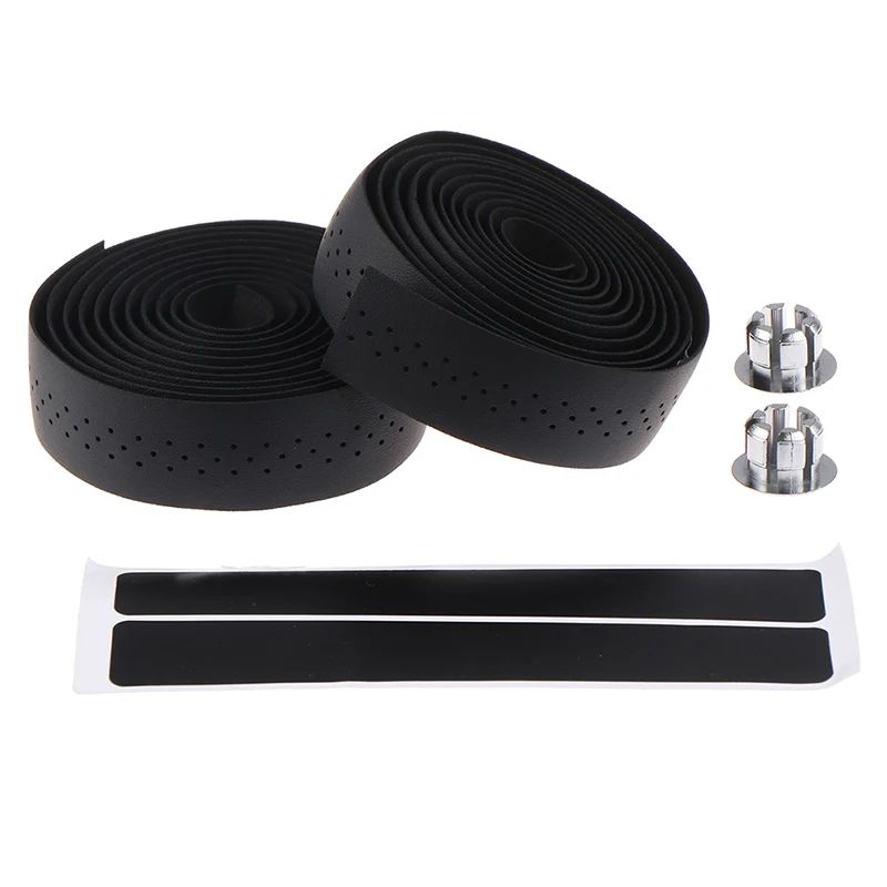 Perforated PU Leather Road Bike Handlebar Tape AntiSlip Breathable ShockAbsorbing Wrap 8