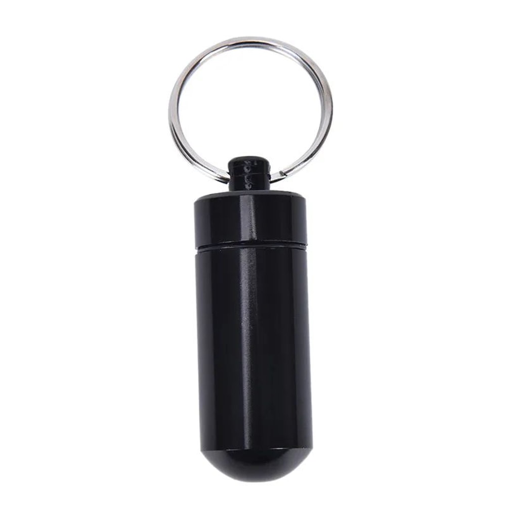 Waterproof Aluminum Mini Pill Box Keychain Portable Travel Pill Container Vitamin Holder 8
