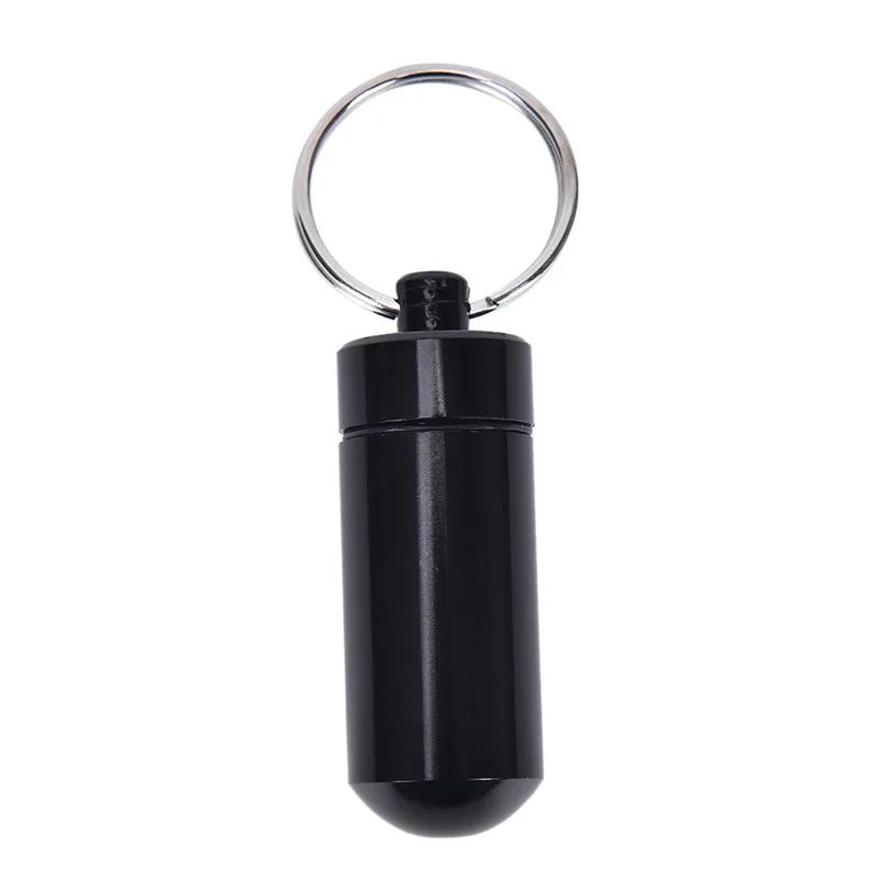Waterproof Aluminum Mini Pill Box Keychain Portable Travel Pill Container Vitamin Holder 8