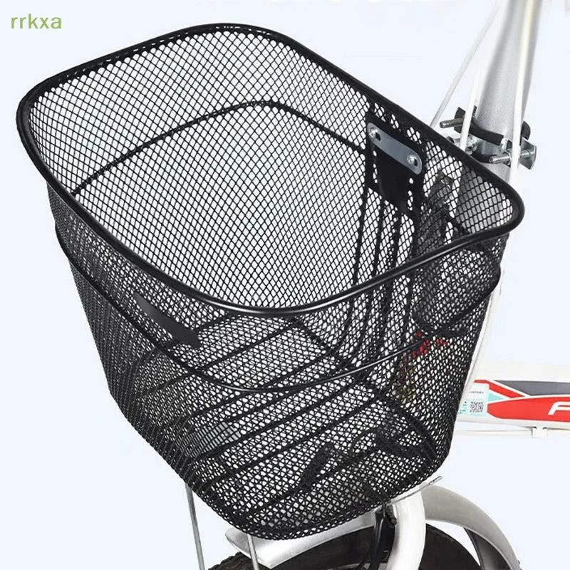 Foldable Metal Front Bicycle Basket For Mountain Bikes Removable Storage Carrier For Shopping Out 0
