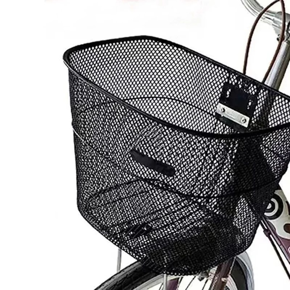 Foldable Metal Front Bicycle Basket For Mountain Bikes Removable Storage Carrier For Shopping Out 2