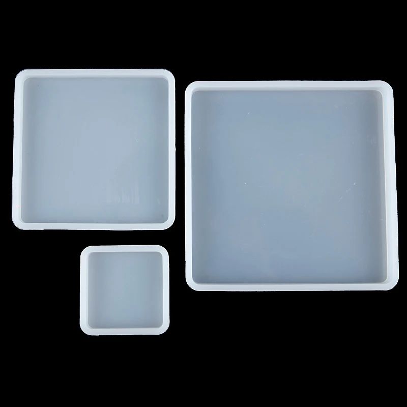 Square Silicone Resin Casting Mold Set For Coasters Trays Flexible Epoxy Mold For DIY Jewelry De 1