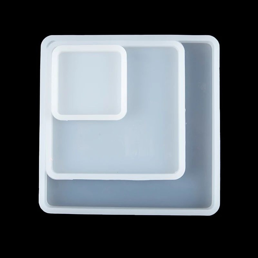 Square Silicone Resin Casting Mold Set For Coasters Trays Flexible Epoxy Mold For DIY Jewelry De 2