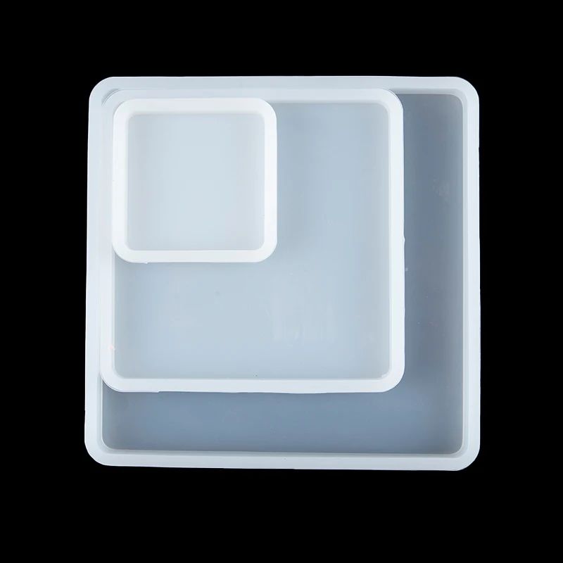 Square Silicone Resin Casting Mold Set For Coasters Trays Flexible Epoxy Mold For DIY Jewelry De 2