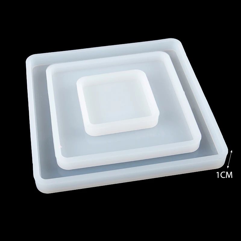 Square Silicone Resin Casting Mold Set For Coasters Trays Flexible Epoxy Mold For DIY Jewelry De 3