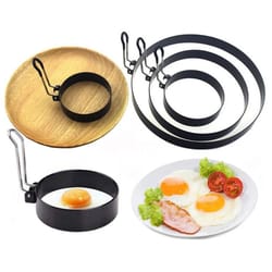 perfect round pancake ring mold & egg ring mold set - nonstick metal cooking rings (3.5–8 in)