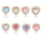 Peach Heart Pearl Rhinestone Charm Alloy DIY Jewelry Embellishment For Hair Clips Clothing Weddin 1