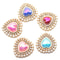 Peach Heart Pearl Rhinestone Charm Alloy DIY Jewelry Embellishment For Hair Clips Clothing Weddin 2