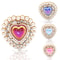 Peach Heart Pearl Rhinestone Charm Alloy DIY Jewelry Embellishment For Hair Clips Clothing Weddin 3