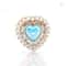 Peach Heart Pearl Rhinestone Charm Alloy DIY Jewelry Embellishment For Hair Clips Clothing Weddin 6
