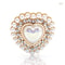 Peach Heart Pearl Rhinestone Charm Alloy DIY Jewelry Embellishment For Hair Clips Clothing Weddin 7