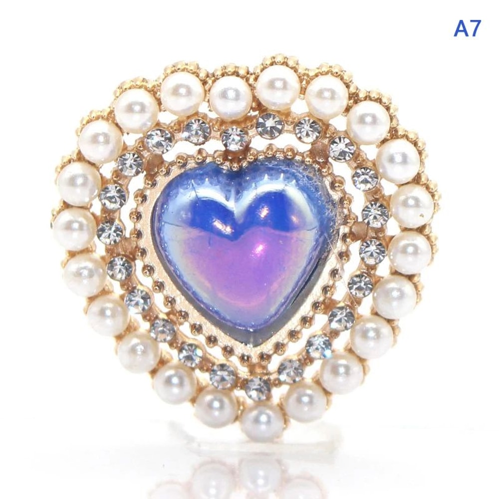 Peach Heart Pearl Rhinestone Charm Alloy DIY Jewelry Embellishment For Hair Clips Clothing Weddin 9