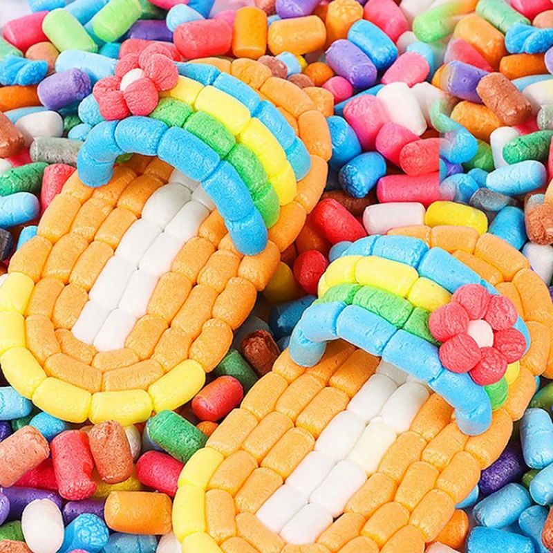 500Piece Magic Corn Building Blocks Set WaterActivated Corn Starch Craft Kit For Kids 0