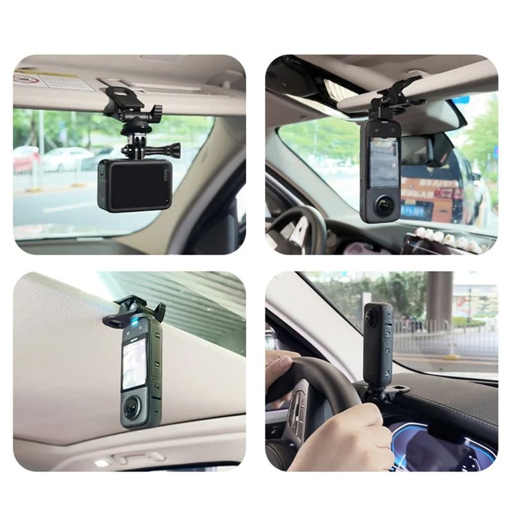 Car Sun Visor Camera Mount With Phone Clip Car Sun Visor Camera Mount For GoProHero Phone Stable 2