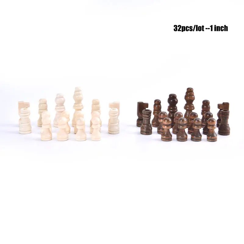 Classic Staunton Wooden Chess Pieces Set 32pcs Tournament Chessmen Replacement Set 6