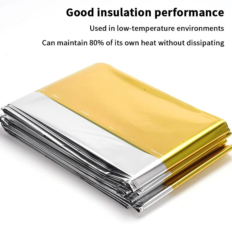 Waterproof Mylar Thermal Emergency Blanket For Survival Warmth Outdoor Safety 2