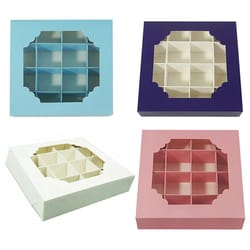 16-grid cupcake box with window – clear-top chocolate gift box with dividers for candy, cookies & party favors