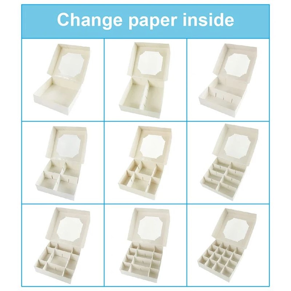 16Grid Cupcake Box With Window ClearTop Chocolate Gift Box With Dividers For Candy Cookies Party 4