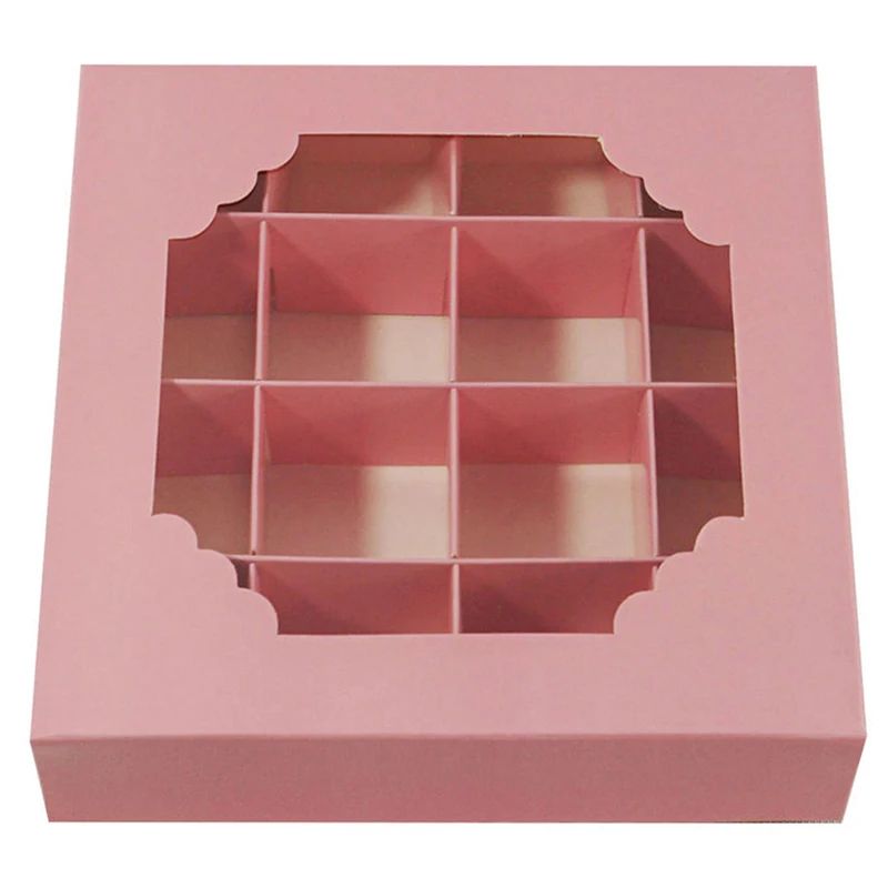16Grid Cupcake Box With Window ClearTop Chocolate Gift Box With Dividers For Candy Cookies Party 7