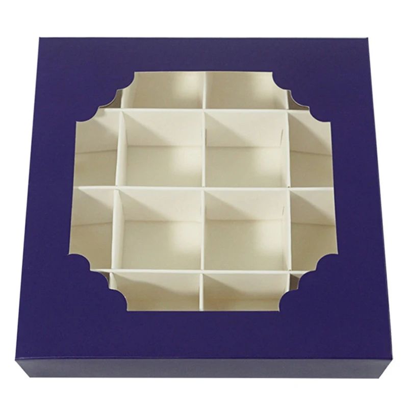 16Grid Cupcake Box With Window ClearTop Chocolate Gift Box With Dividers For Candy Cookies Party 6