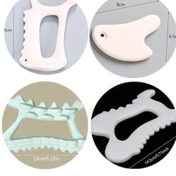 ceramic gua sha massage board for face & body sculpting, lymphatic drainage, and muscle relief