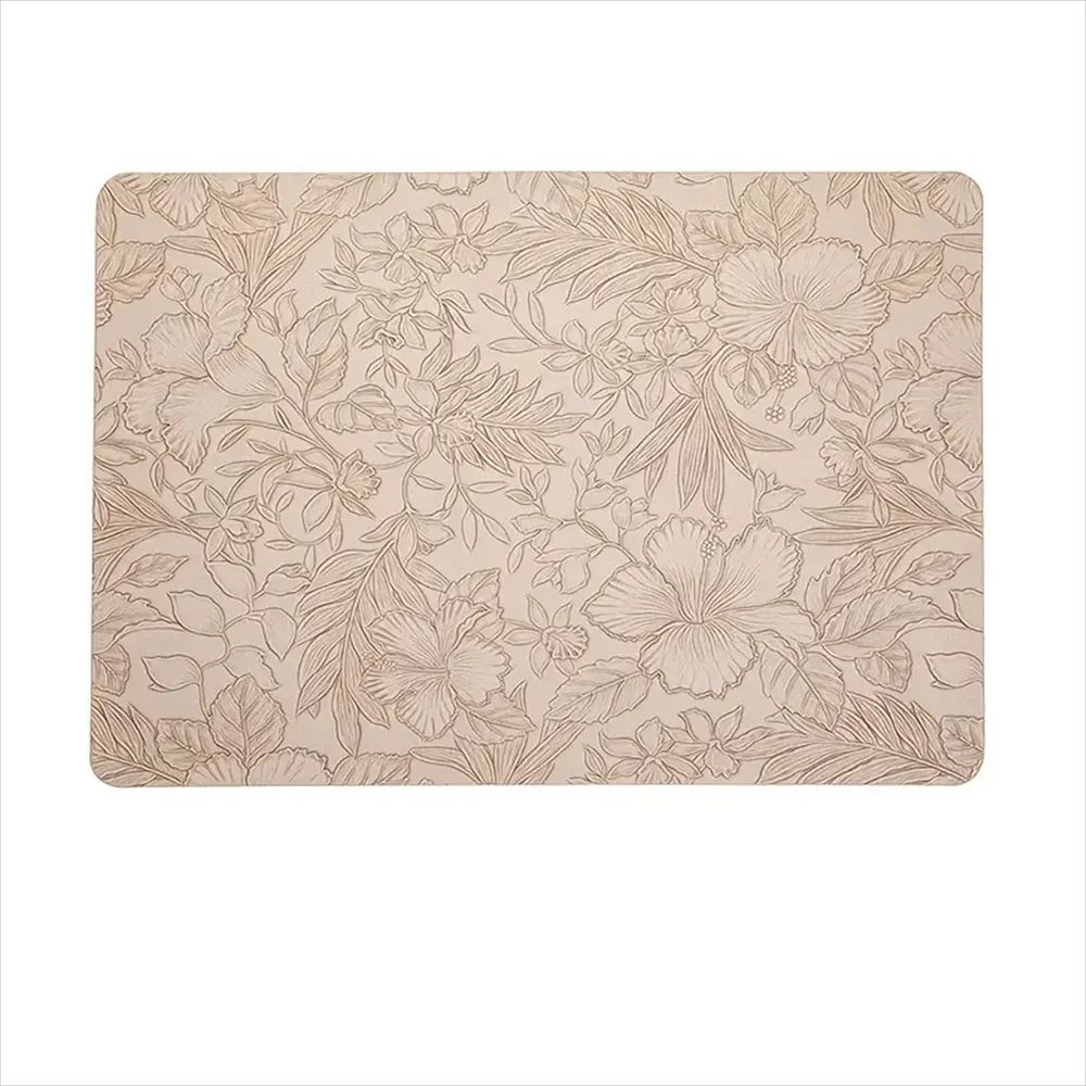 Floral Faux Leather Placemats Set Waterproof Wipeable NonSlip Table Mats For Everyday Dining 6