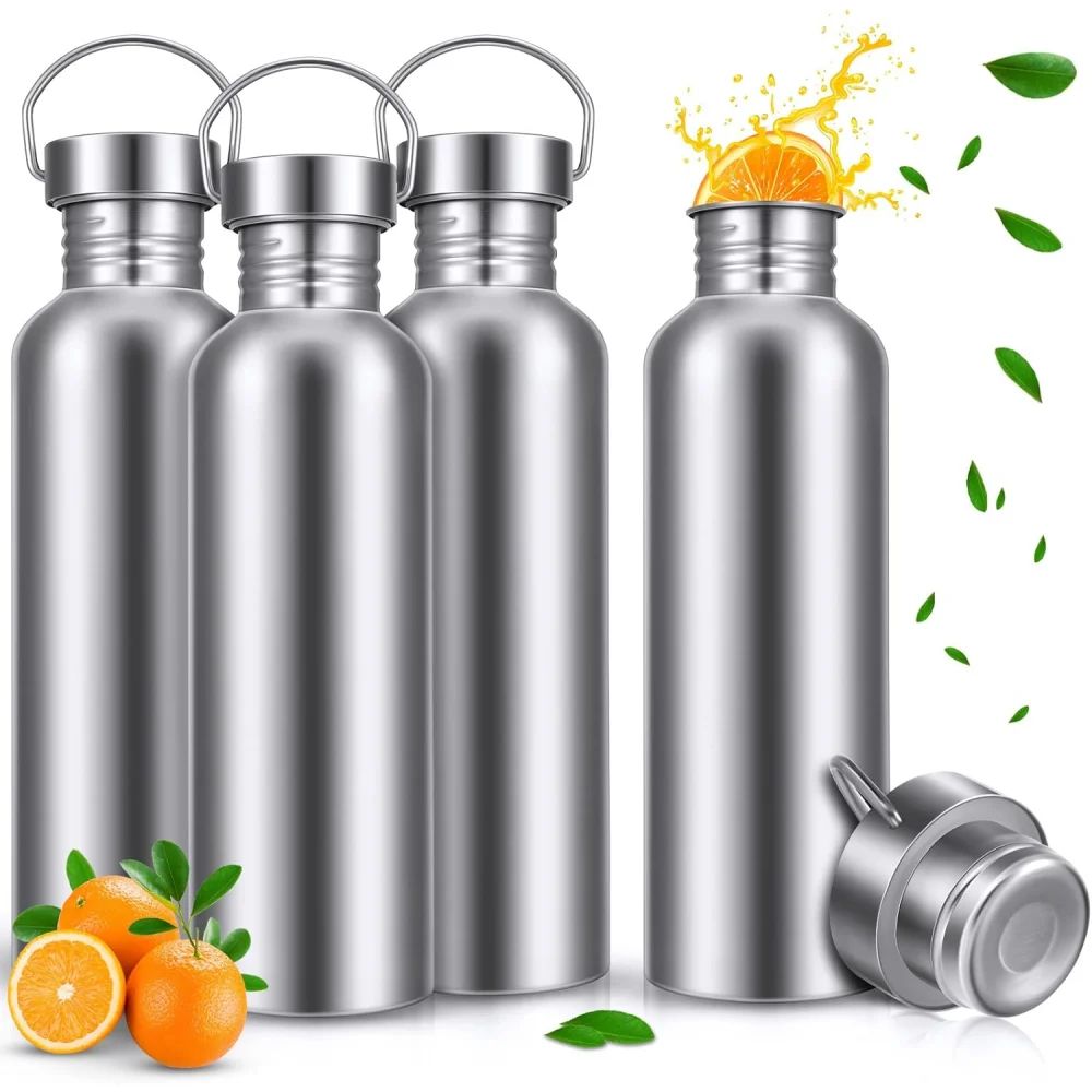 1000ml 304 Stainless Steel Water Bottle PlasticFree Wide Mouth Dishwasher Safe SingleWall 0