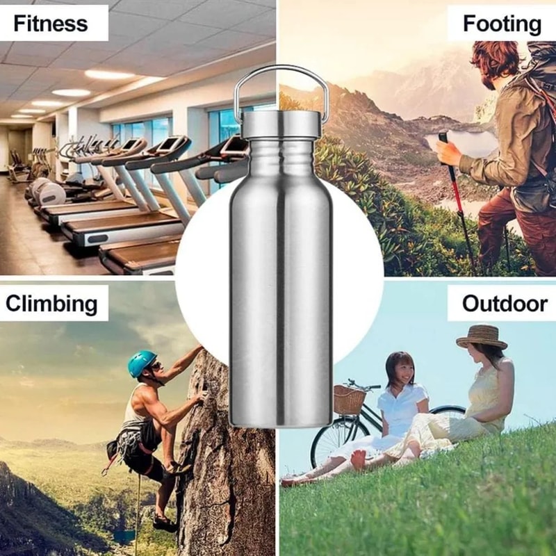 1000ml 304 Stainless Steel Water Bottle PlasticFree Wide Mouth Dishwasher Safe SingleWall 5