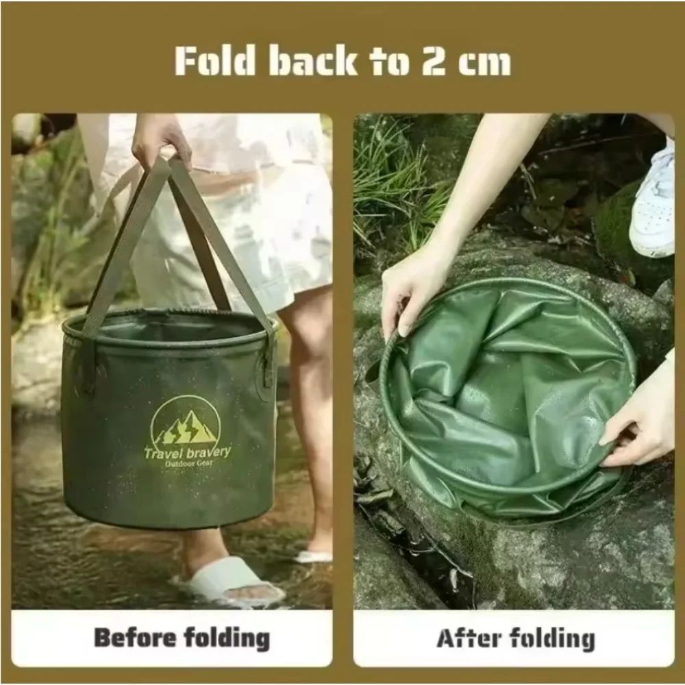 Collapsible 10L20L Camping Bucket Portable Travel Bucket For Fishing Washing Outdoor Storage 3