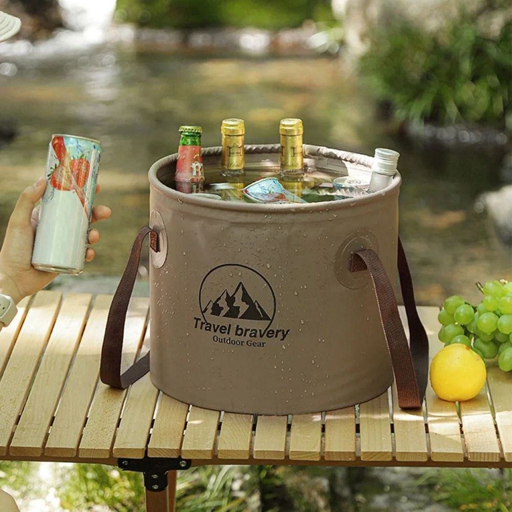 Collapsible 10L20L Camping Bucket Portable Travel Bucket For Fishing Washing Outdoor Storage 4