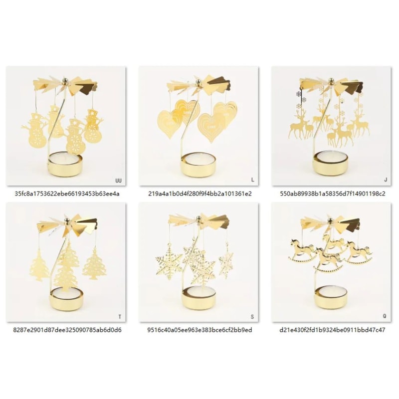 Rotating Christmas Tea Light Candle Holder Gold Metal Candle Carousel Centerpiece 5