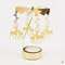 Rotating Christmas Tea Light Candle Holder Gold Metal Candle Carousel Centerpiece 9