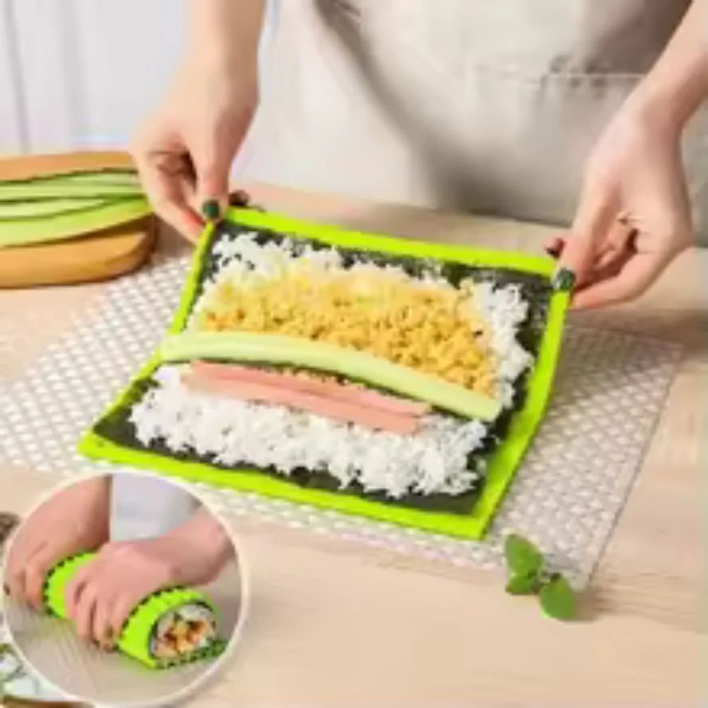 Silicone Sushi Making Kit With Rolling Mat Easy Homemade Sushi For Beginners Kids 3