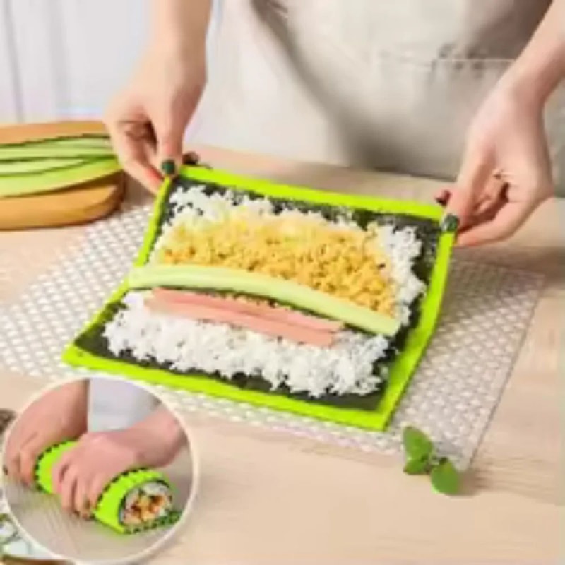 Silicone Sushi Making Kit With Rolling Mat Easy Homemade Sushi For Beginners Kids 3