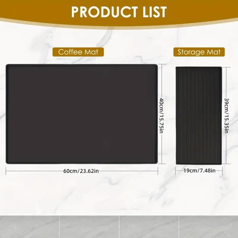 BarShield Silicone Coffee Mat With Raised Edges Espresso Machine Mat Countertop Protector For Cof 1