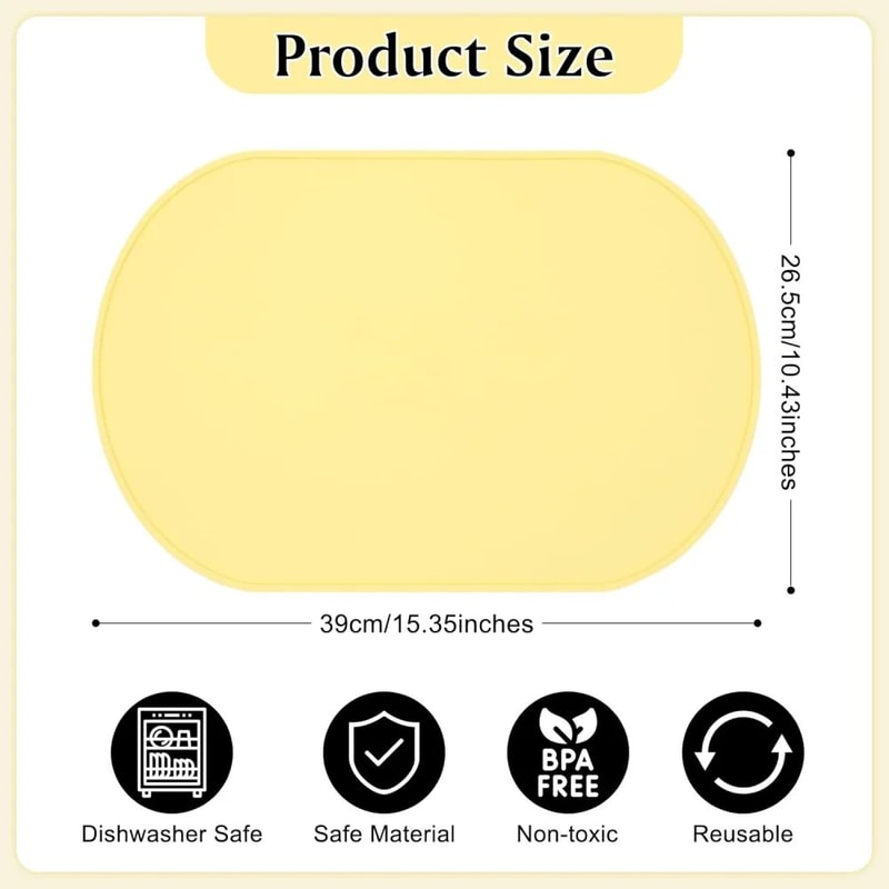 HeatResistant Silicone Placemat Waterproof Reusable EasyClean Table Mat For Daily Dining 1