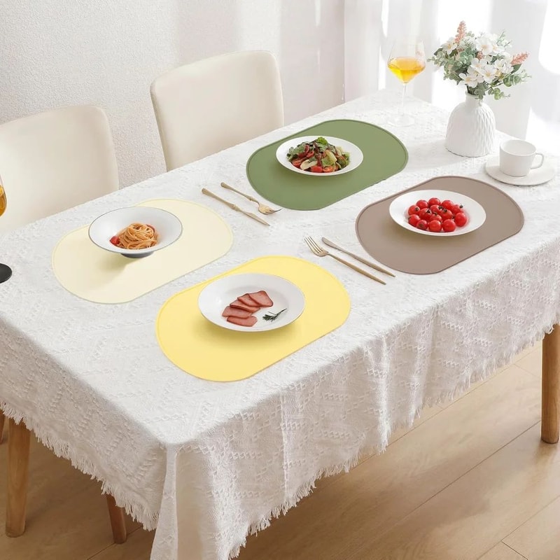 HeatResistant Silicone Placemat Waterproof Reusable EasyClean Table Mat For Daily Dining 5