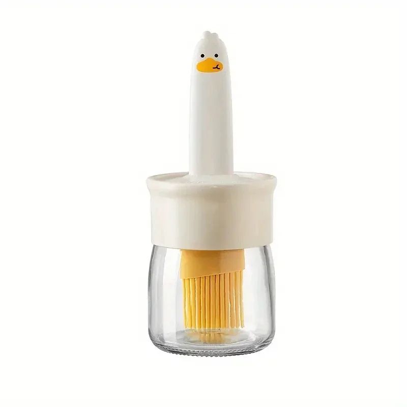 Glass Oil Dispenser With Silicone Basting Brush2in1 LeakResistant Oil Dispenser With Brush For Cook 6