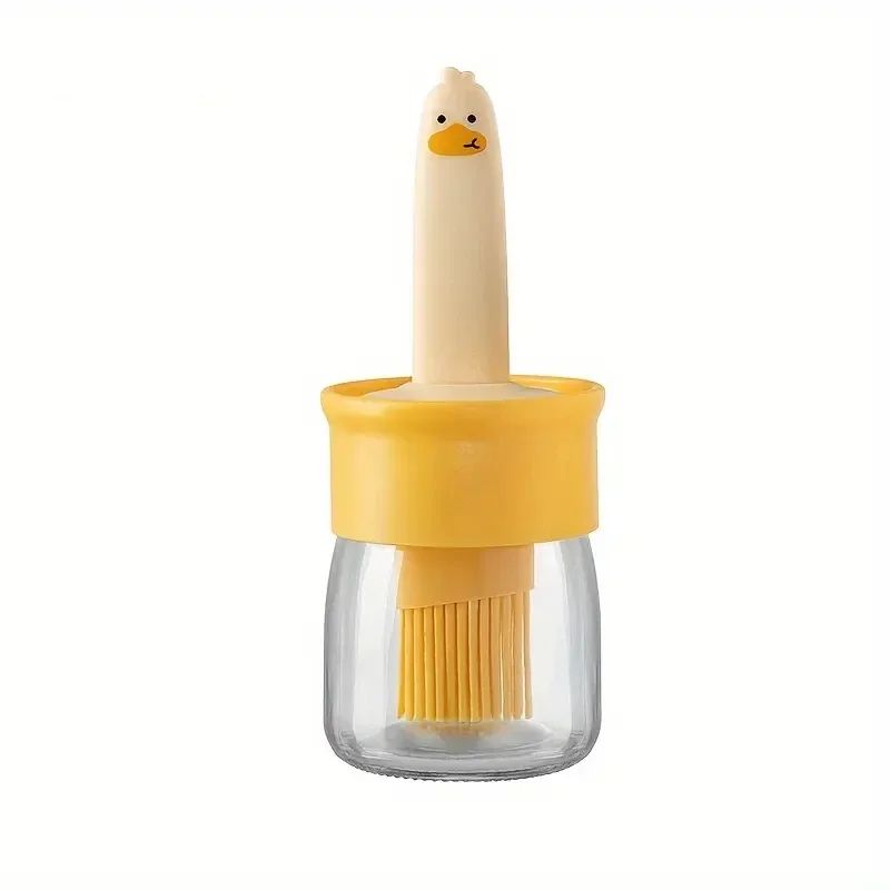 Glass Oil Dispenser With Silicone Basting Brush2in1 LeakResistant Oil Dispenser With Brush For Cook 7