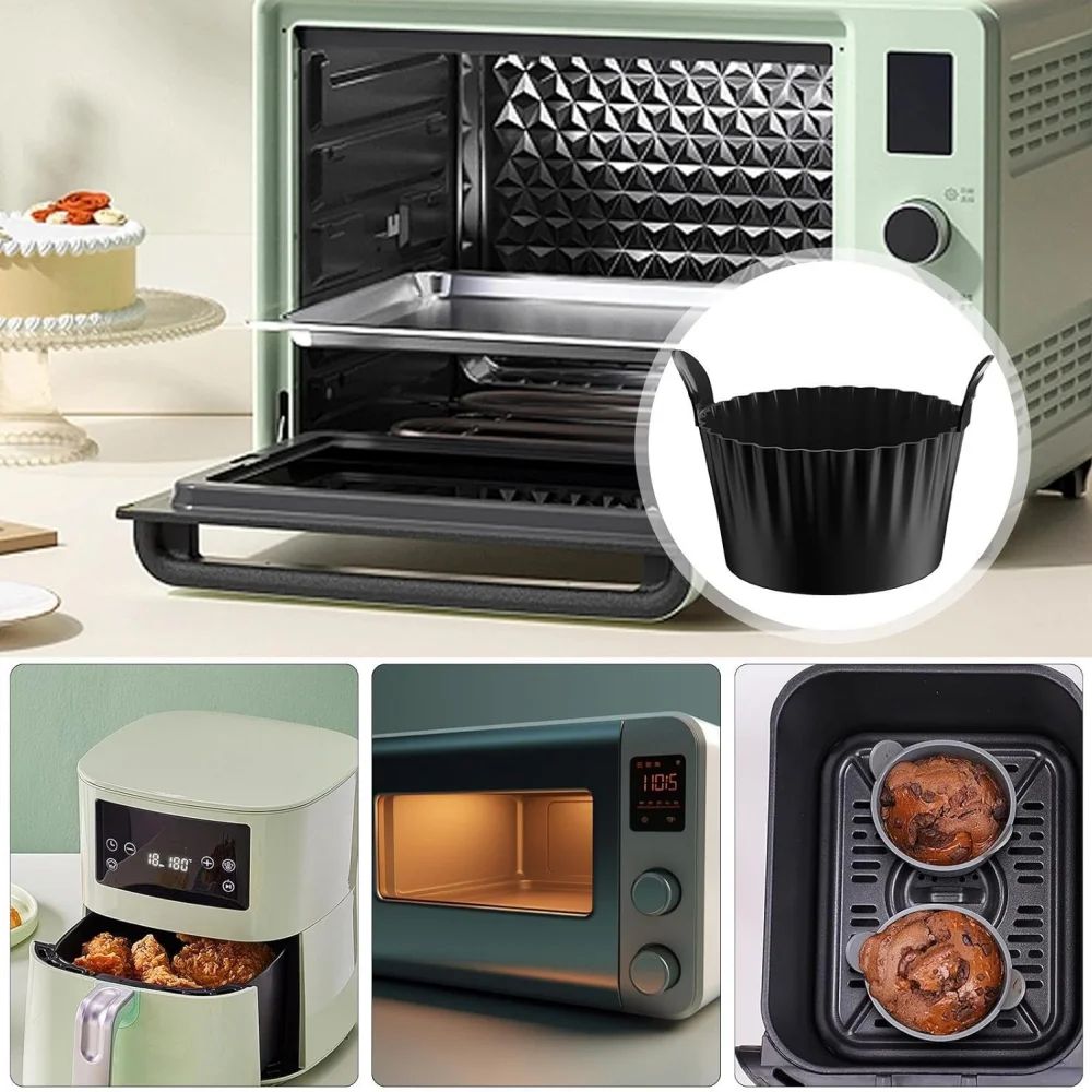 Reusable Silicone Baking Cups With Handles Nonstick Muffin Cupcake Liners For Oven Air Fryer Mea 2