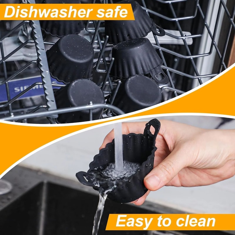 Reusable Silicone Baking Cups With Handles Nonstick Muffin Cupcake Liners For Oven Air Fryer Mea 5