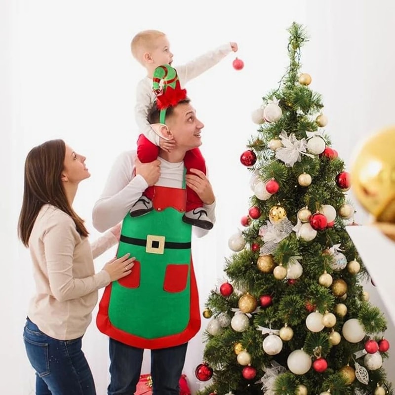 Santa Claus Waterproof Kitchen Apron Funny Christmas Apron For Cooking Baking BBQ 3