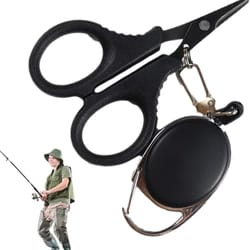 stainless steel braided line scissors with retractable lanyard – fast, clean fishing line cutter for tackle boxes