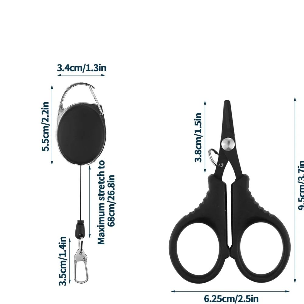 Stainless Steel Braided Line Scissors With Retractable Lanyard Fast Clean Fishing Line Cutter For 1